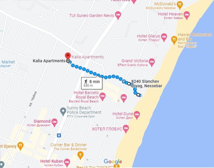Kalia Apartment Sunny Beach 2-Zimmer+Balkon Top Εξωτερικό φωτογραφία